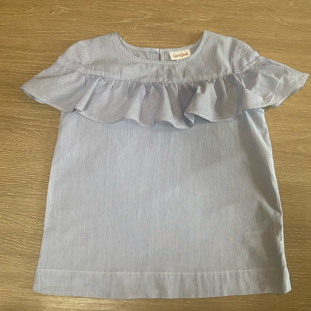 Cat & Jack Blue Ruffled Blouse 🪩♻️